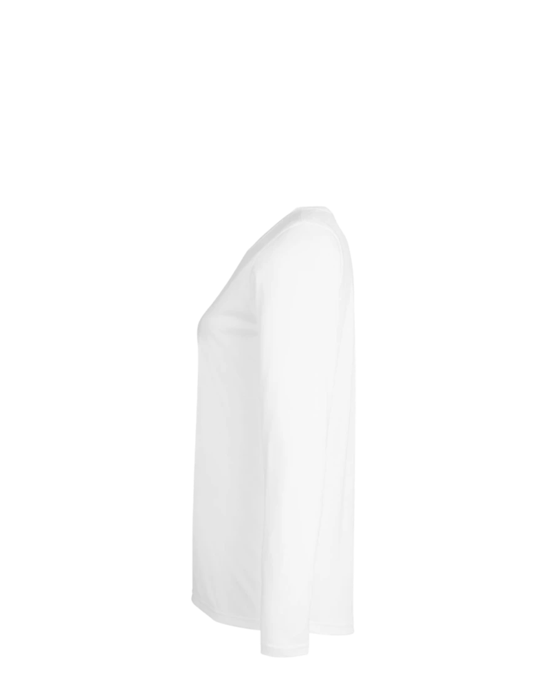 Image of a model wearing a 1376852 Under Armour Ladies' Team Tech Long-Sleeve T-Shirt