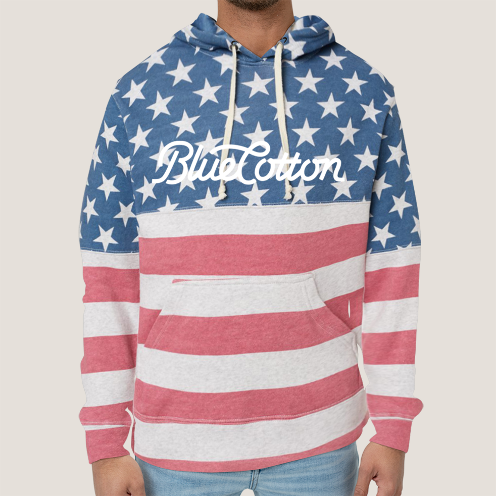 Image of 8871 J. America Tri-Blend Hooded Pullover Sweatshirt