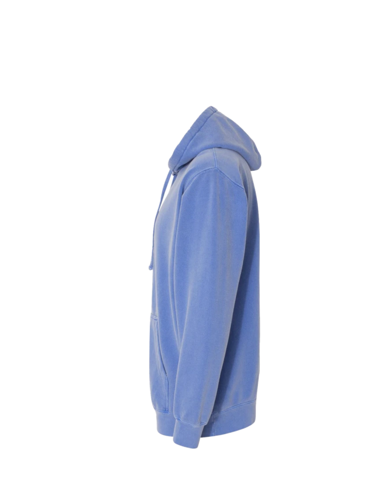 Image of a model wearing a CC1567 Comfort Colors Hooded Pullover Sweatshirt