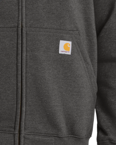 Closeup of a CT100614 Carhartt Rain Defender Paxton Heavyweight Hooded Zip-Front Sweatshirt