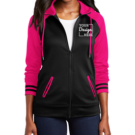 LST236 Sport-Tek Ladies Sport-Wick Varsity Fleece Full-Zip Hooded Jacket
