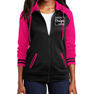 Categories:  LST236 Sport-Tek Ladies Sport-Wick Varsity Fleece Full-Zip Hooded Jacket