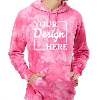 Custom Featured Brands:  PRM4500TD Independent Trading Co. Unisex Midweight Tie-Dyed Hooded Sweatshirt