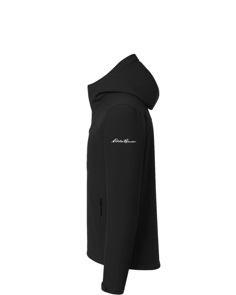 Image of a model wearing a EB536 Eddie Bauer Hooded Soft Shell Parka