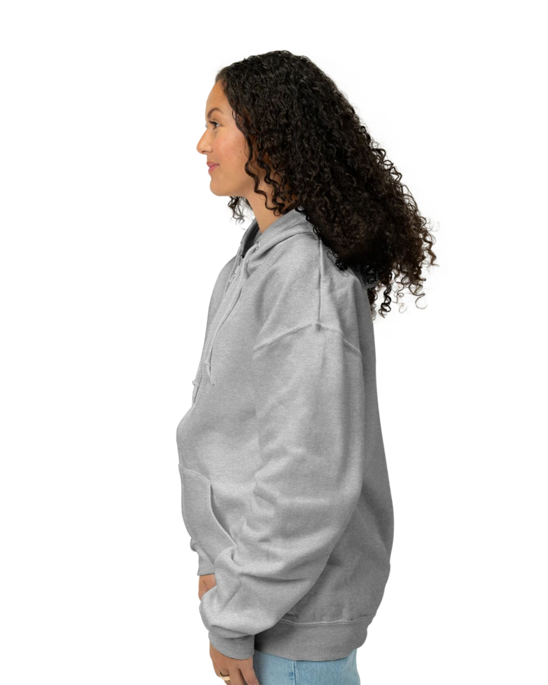 Image of a model wearing a 993M Jerzees Full Zip Hood