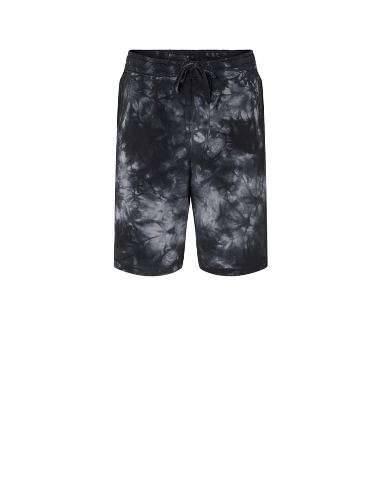 Image of a model wearing a PRM50STTD Independent Trading Co. Tie-Dyed Fleece Shorts