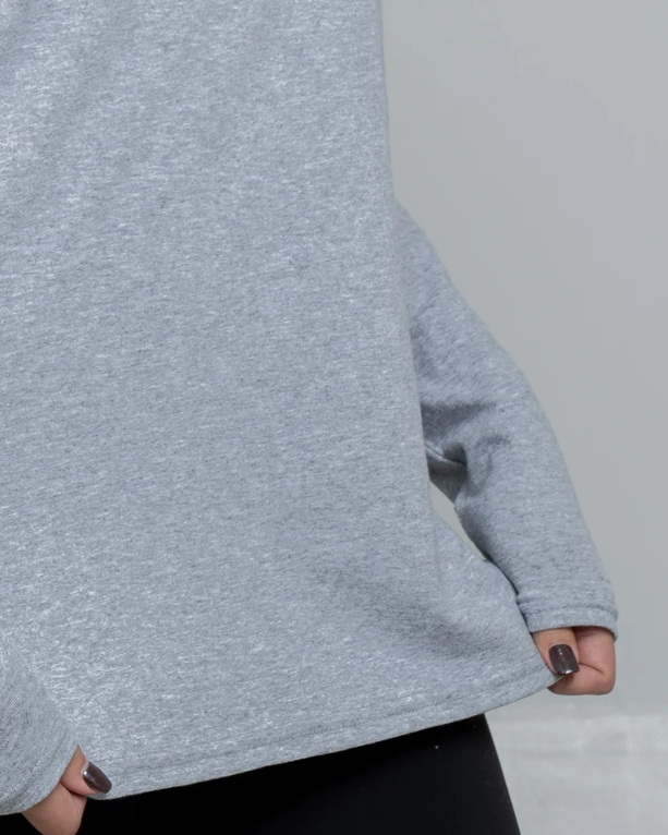 Closeup of a LPC54LS Port & Company Ladies Long Sleeve Core Cotton T-Shirt