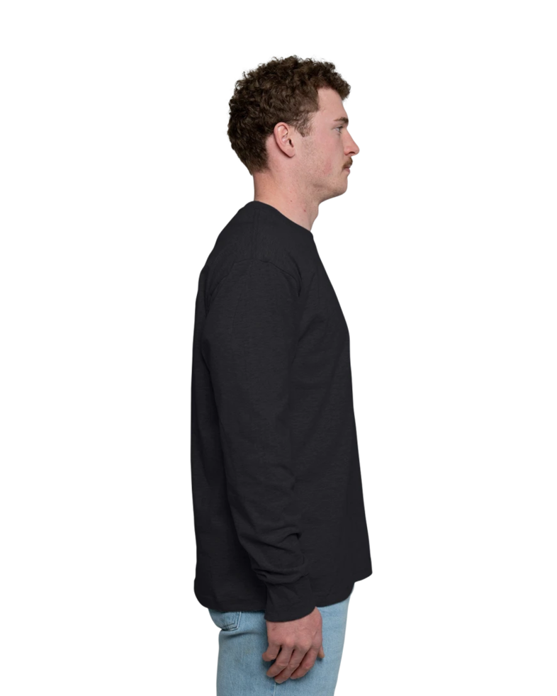Image of a model wearing a 5186 Hanes Beefy-T Long Sleeve