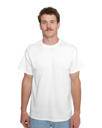 Model wearing a 202 Tultex Unisex Fine Jersey T-Shirt
