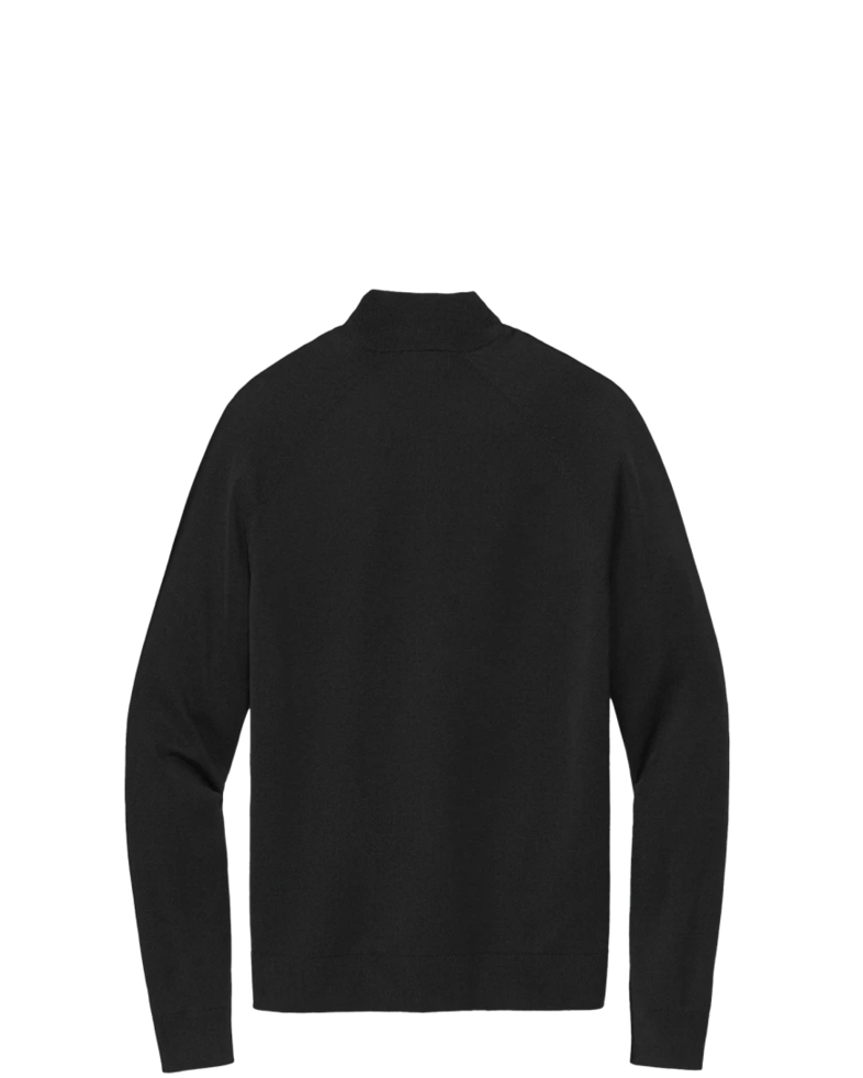 Image of a model wearing a BB18402 Brooks Brothers® Cotton Stretch 1/4-Zip Sweater