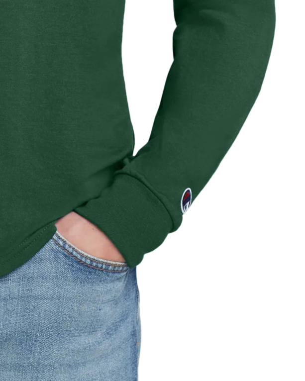 Closeup of a CC8C Champion Heritage 5.2-Oz. Jersey Long Sleeve Tee
