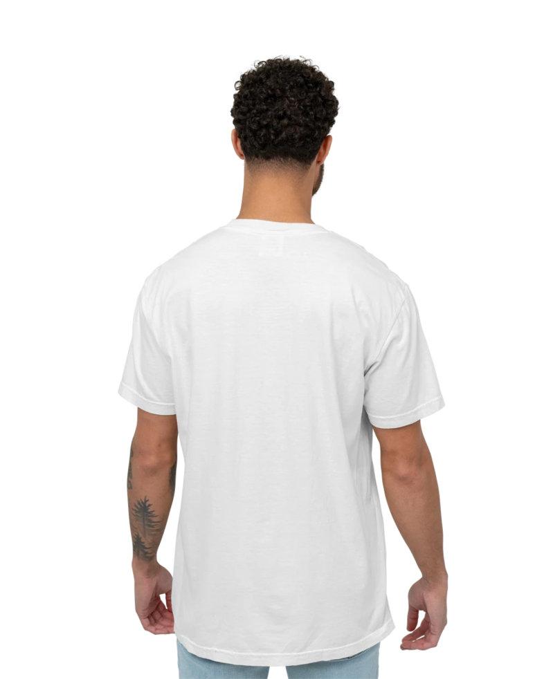 Image of a model wearing a CC1717 Comfort Colors Pigment Dyed Short Sleeve Shirt