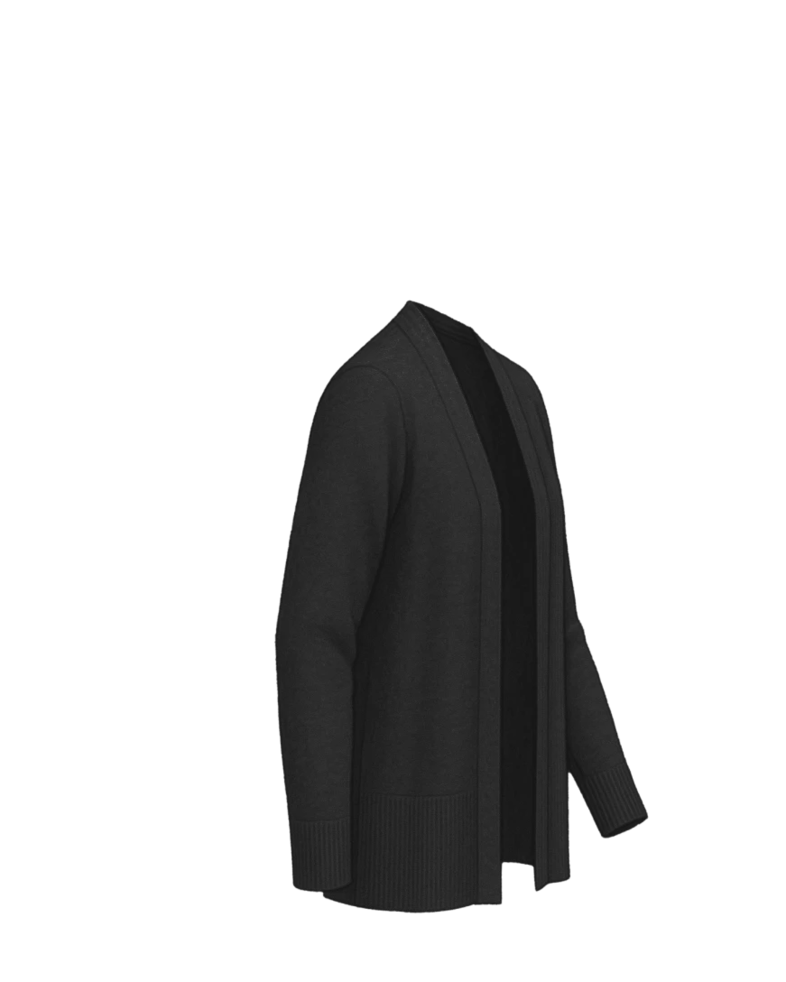 Image of a model wearing a BB18403 Brooks Brothers® Women’s Cotton Stretch Long Cardigan Sweater