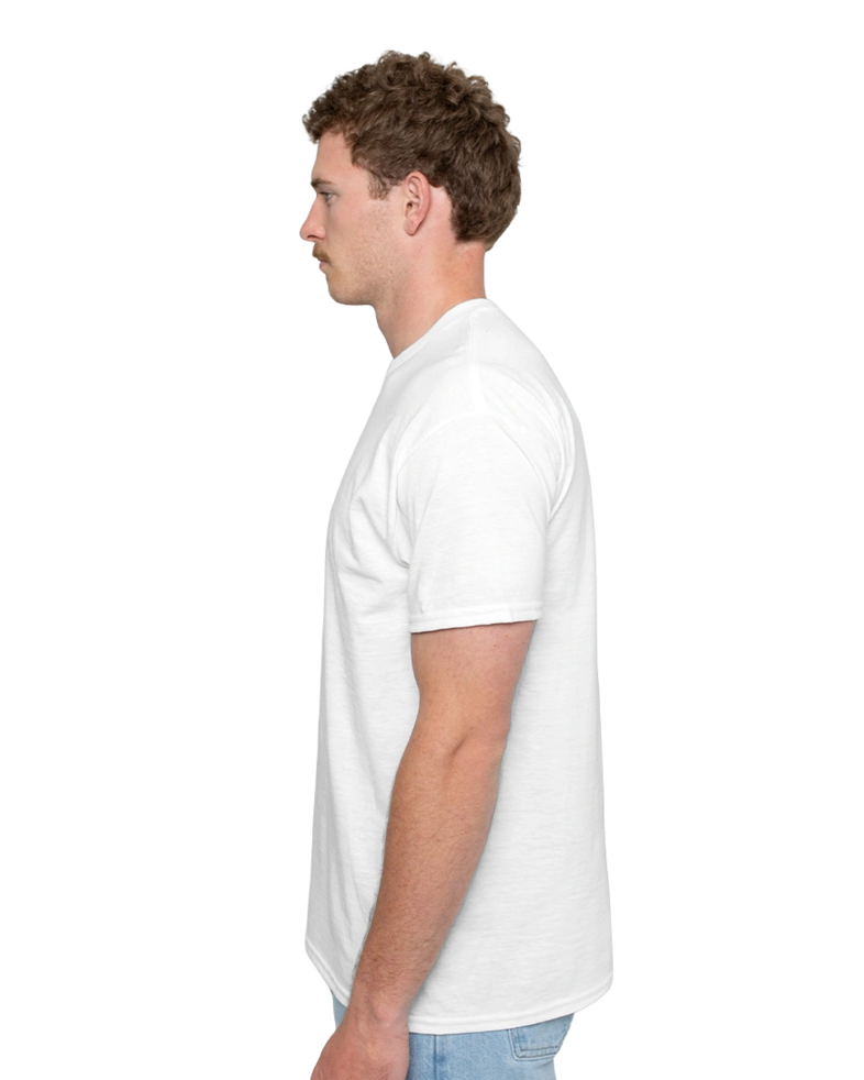 Image of a model wearing a 202 Tultex Unisex Fine Jersey T-Shirt