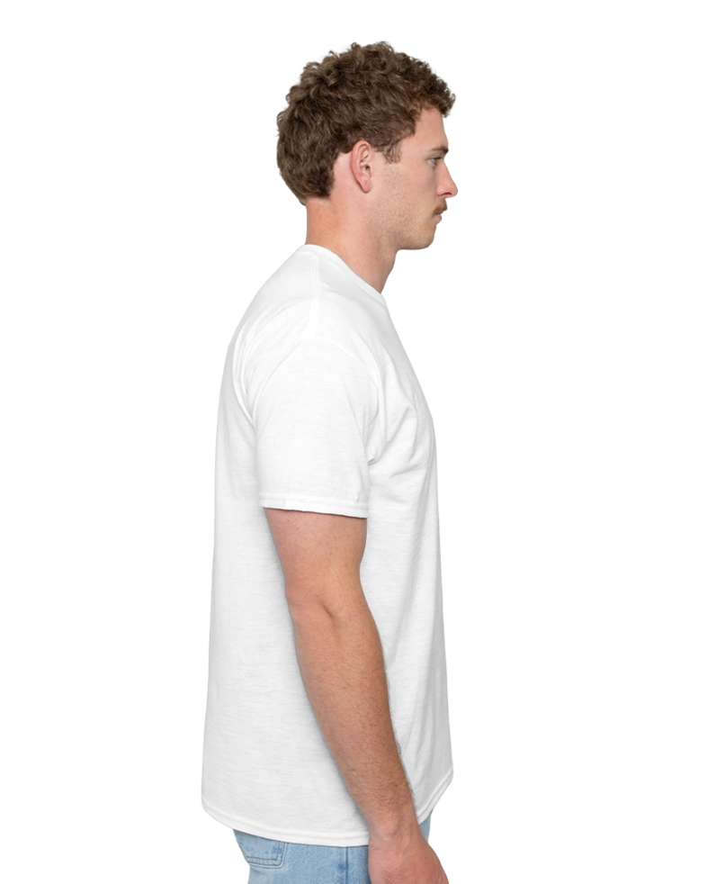 Image of a model wearing a 202 Tultex Unisex Fine Jersey T-Shirt