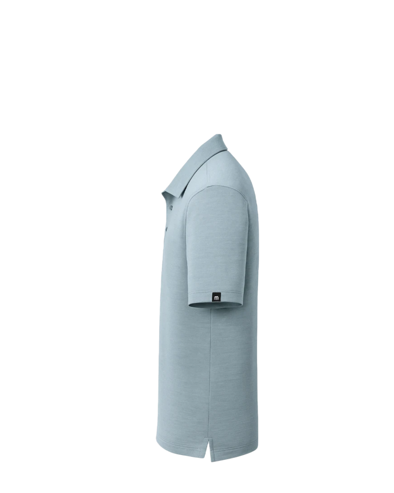 Image of a model wearing a TM1MU412 TravisMathew Oceanside Heather Polo