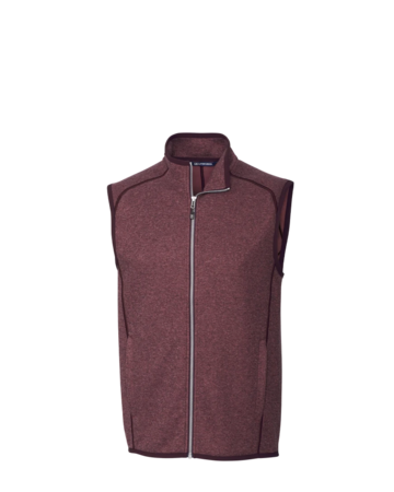 Model wearing a MCO00047 Cutter & Buck Mainsail Sweater-Knit Mens Full Zip Vest