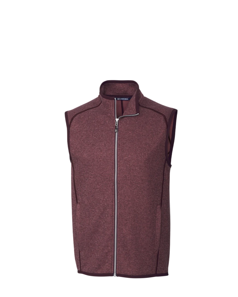 Image of a model wearing a MCO00047 Cutter & Buck Mainsail Sweater-Knit Mens Full Zip Vest