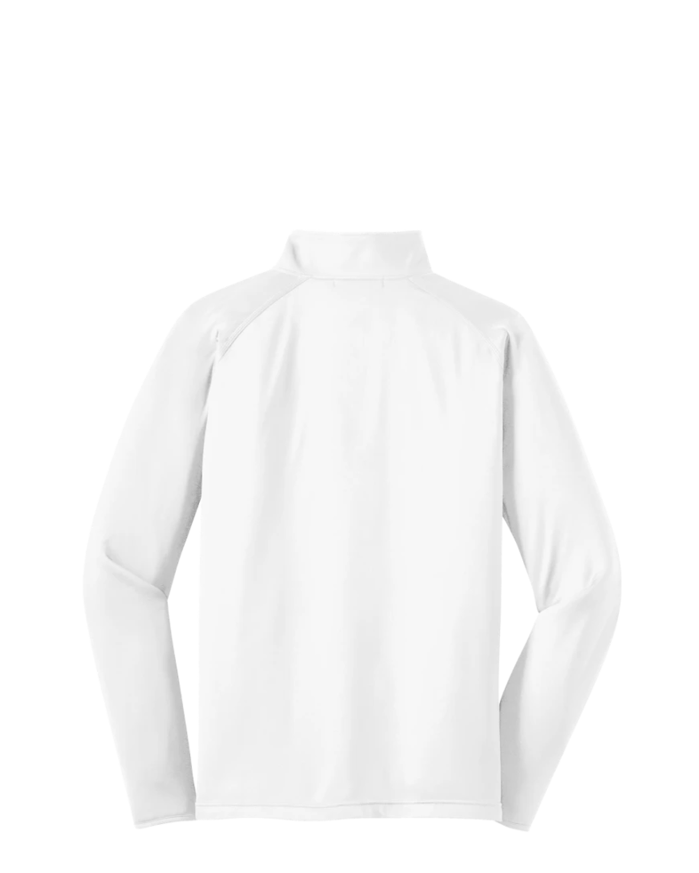 Image of a model wearing a ST850 Sport-Tek Sport-Wick Stretch 1/2-Zip Pullover