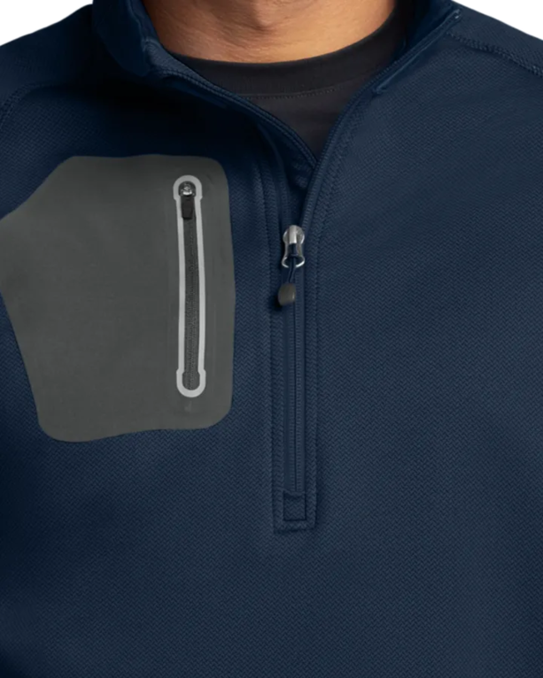 Closeup of a EB234 Eddie Bauer 1/2-Zip Performance Fleece
