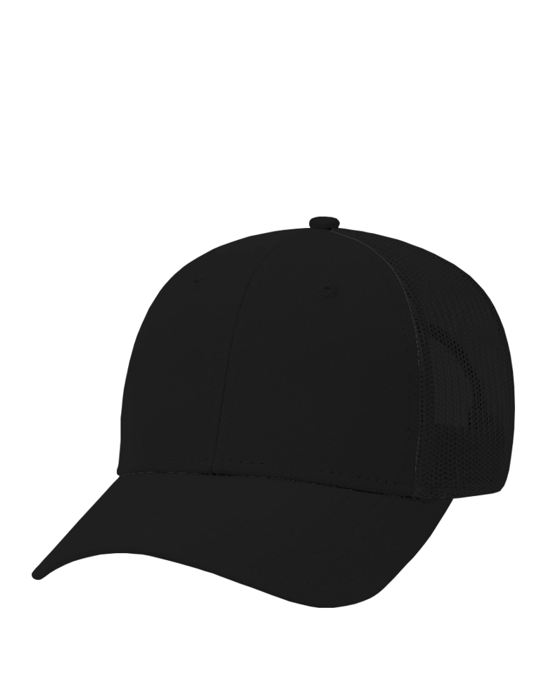 Image of a model wearing a 83-1273 OTTO CAP 6 Panel Low Profile Mesh Back Trucker Hat