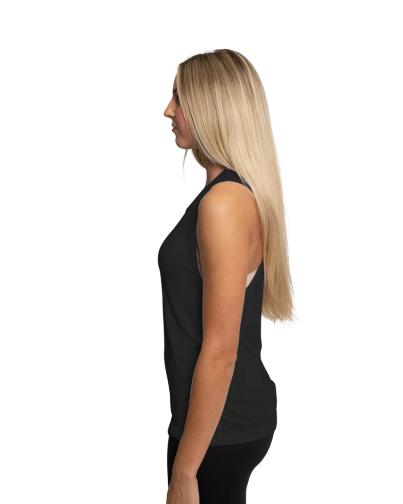 Image of a model wearing a 8803 Bella + Canvas Women's Flowy Muscle Tank