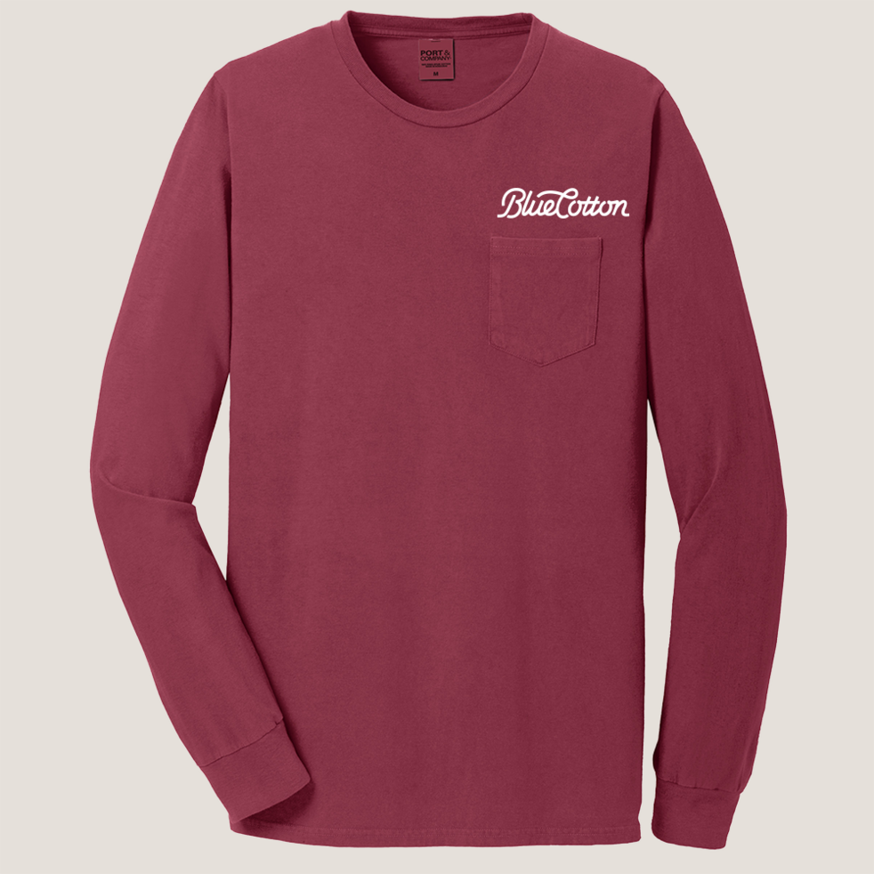Image of PC099LSP Port & Company Pigment Dyed Long Sleeve Pocket Tee