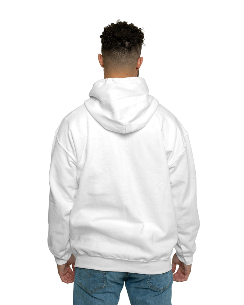 Image of a model wearing a 18600 Gildan Heavy Blend Full Zip Hood