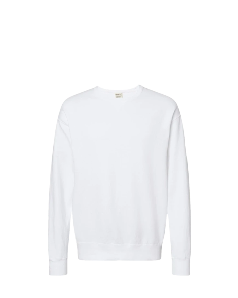 Image of a model wearing a GDH400 ComfortWash by Hanes Garment-Dyed Crewneck Sweatshirt