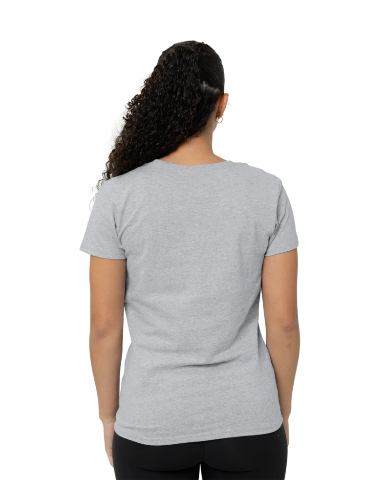Image of a model wearing a 5000L Gildan Ladies Heavy Cotton Tee