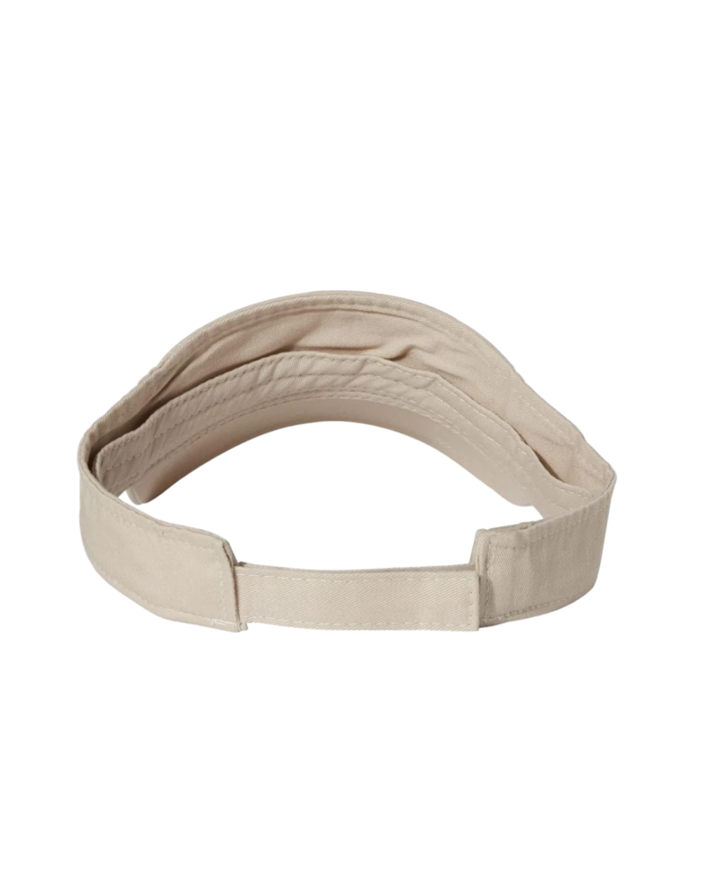 Image of a model wearing a VC500 Valucap Bio-Washed Visor