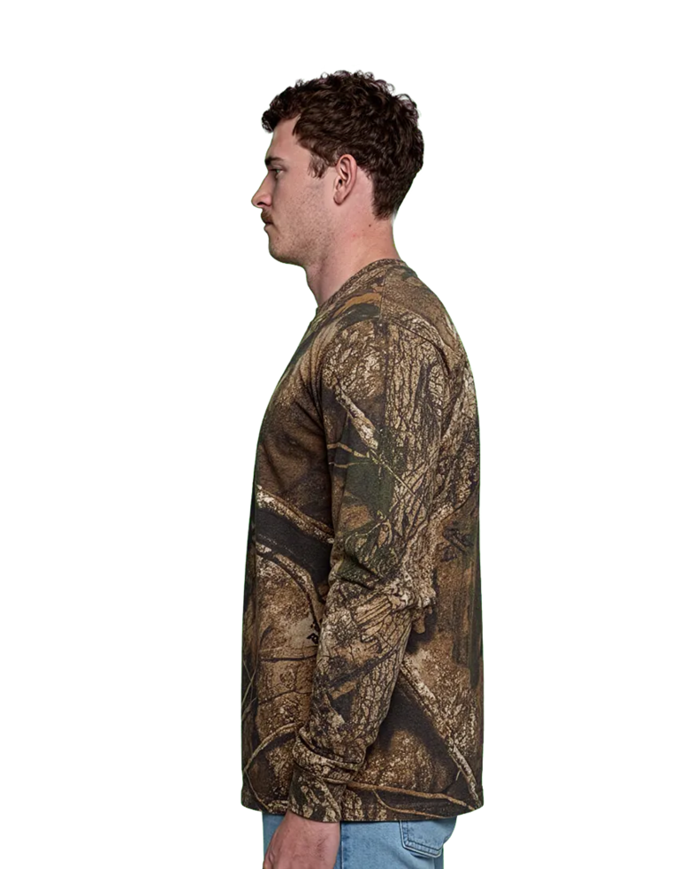 Image of a model wearing a 3981 Code V Realtree Camouflage Long Sleeve T-Shirt
