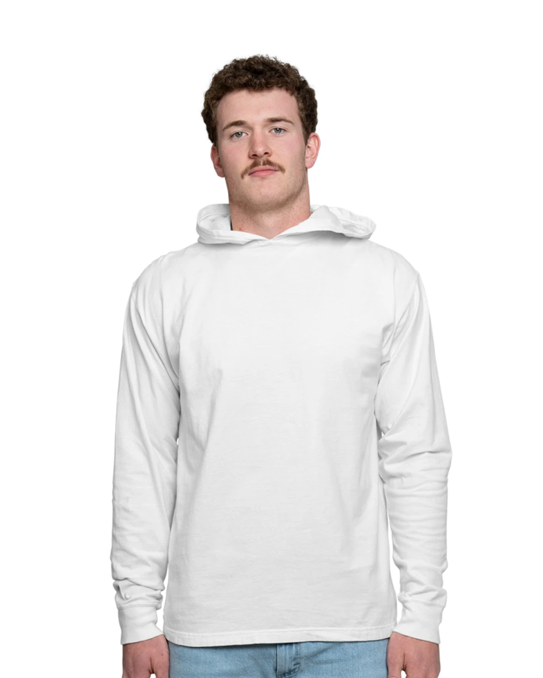 Image of a model wearing a GDH150 ComfortWash by Hanes Garment-Dyed Pocket T-Shirt