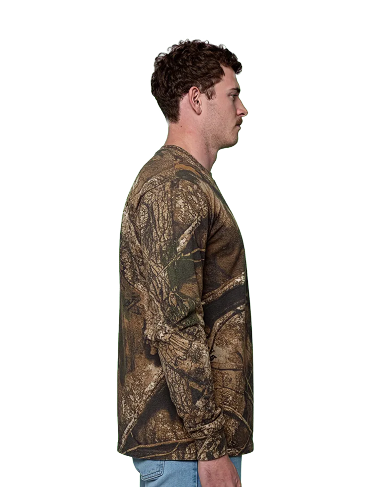 Image of a model wearing a 3981 Code V Realtree Camouflage Long Sleeve T-Shirt
