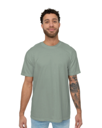 Image of a model wearing CC1717 Comfort Colors Pigment Dyed Short Sleeve Shirt