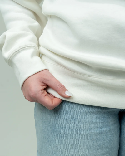 Closeup of a PRM3500 Independent Trading Co. Unisex Midweight Pigment-Dyed Crewneck Sweatshirt