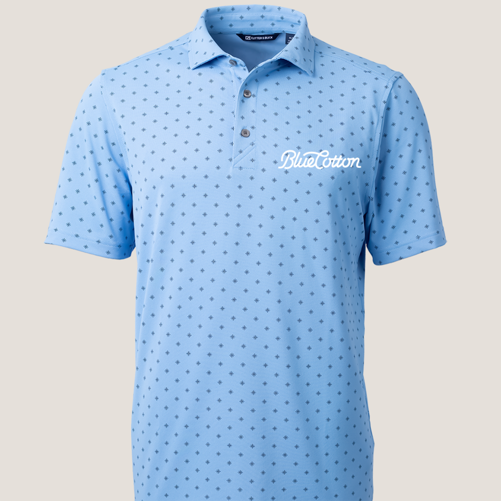 Image of MCK01170 Cutter & Buck Virtue Eco Pique Tile Print Recycled Mens Polo