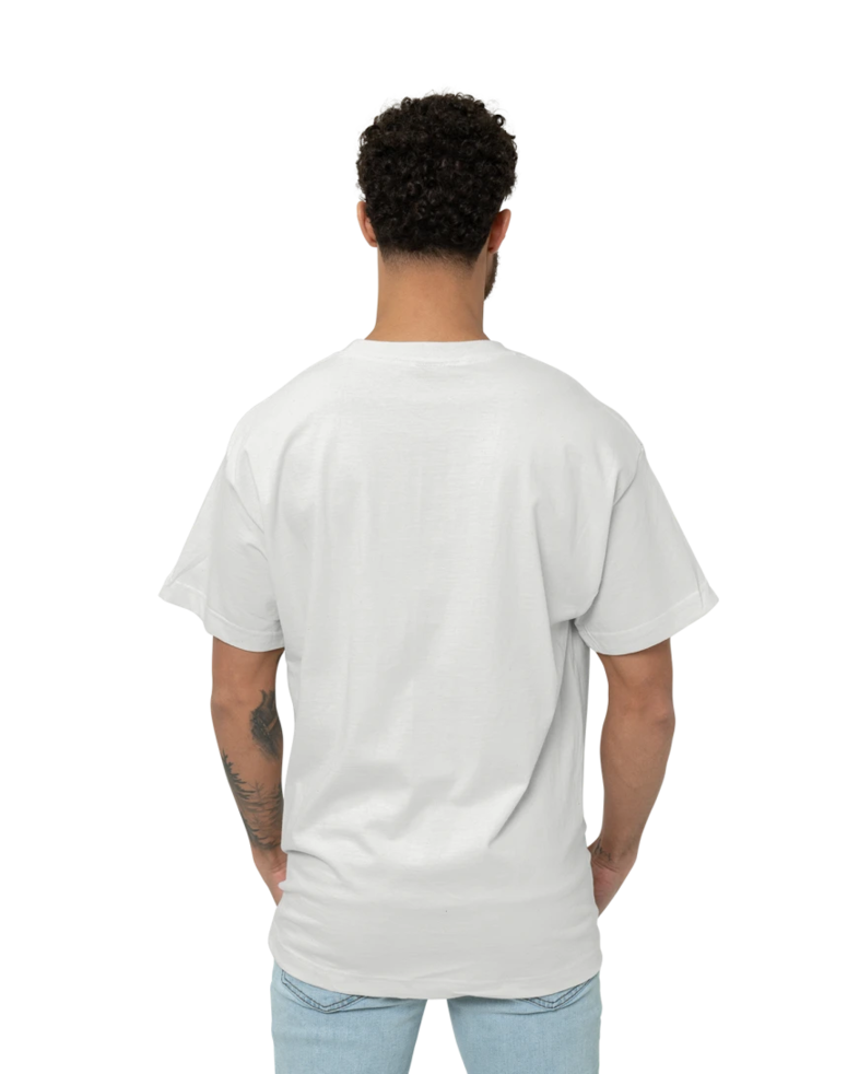 Image of a model wearing a 5180 Hanes Beefy-T