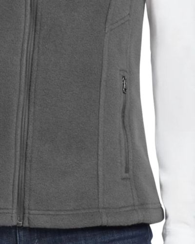 Closeup of a EB205 Eddie Bauer Ladies Fleece Vest