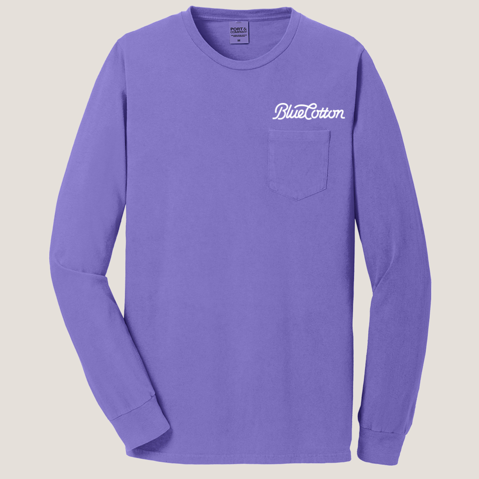 Image of PC099LSP Port & Company Pigment Dyed Long Sleeve Pocket Tee