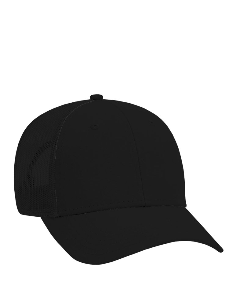 Image of a model wearing a 83-1273 OTTO CAP 6 Panel Low Profile Mesh Back Trucker Hat