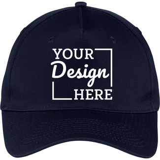 Custom Baseball Caps:  CP86 Port & Company Five-Panel Twill Cap