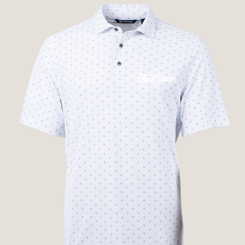 Image of MCK01170 Cutter & Buck Virtue Eco Pique Tile Print Recycled Mens Polo