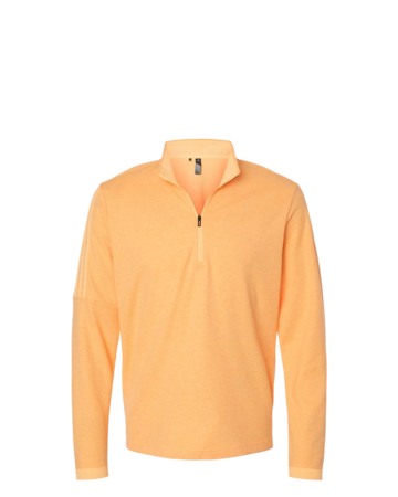 Model wearing a A554 Adidas 3-Stripes Quarter-Zip Sweater