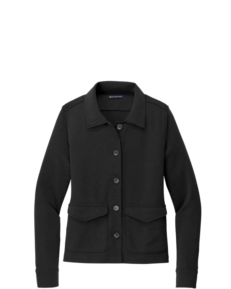 Image of a model wearing a BB18205 Brooks Brothers® Women’s Mid-Layer Stretch Button Jacket