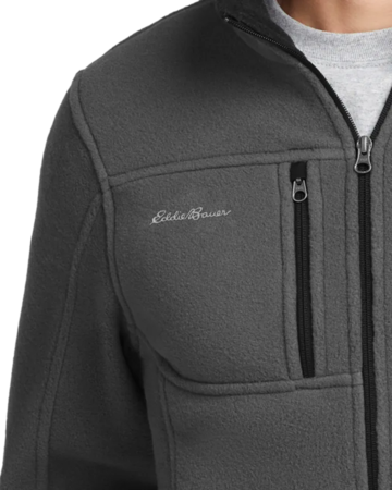 Closeup of a EB200 Eddie Bauer Full-Zip Fleece Jacket