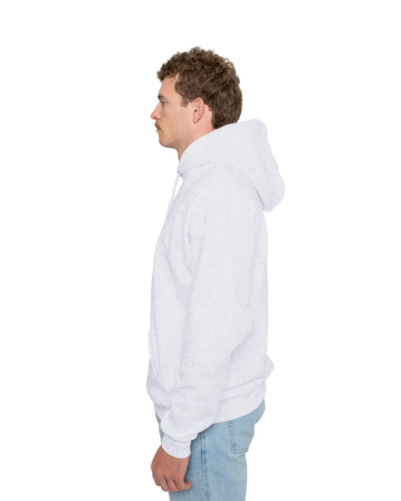 Image of a model wearing a 996M Jerzees NuBlend Hooded Sweatshirt