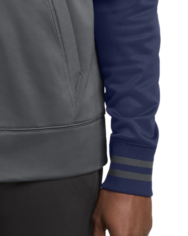 Closeup of a ST236 Sport-Tek Sport-Wick Varsity Fleece Full-Zip Hooded Jacket
