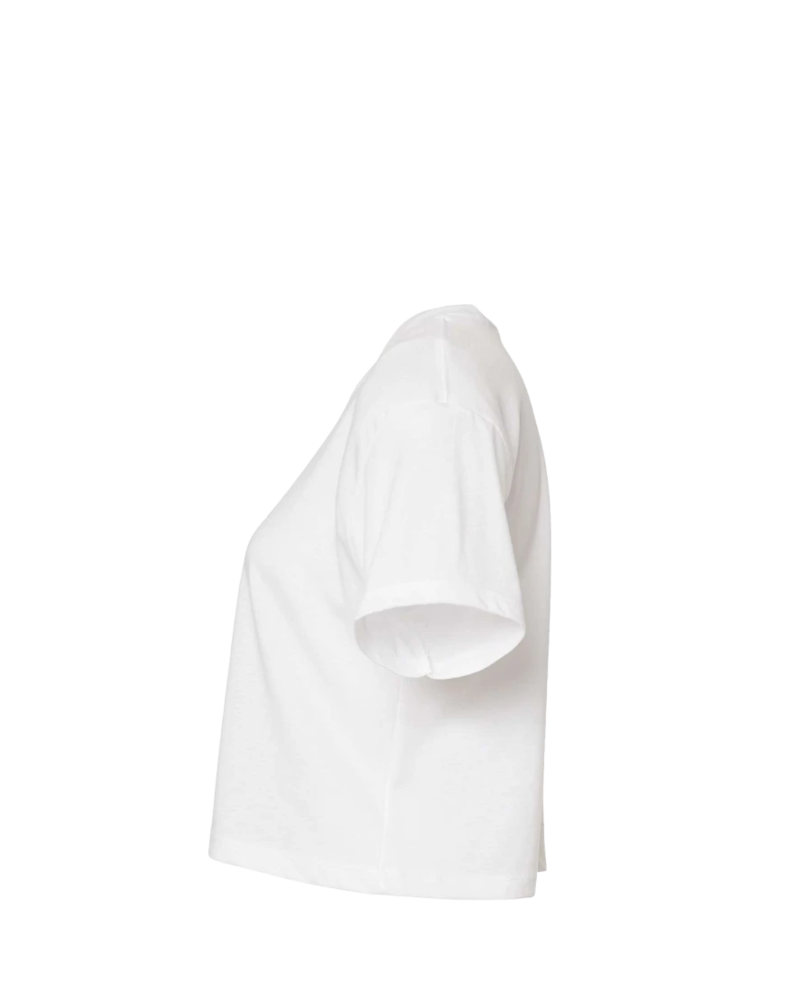 Image of a model wearing a 1580 Next Level Women's Ideal Crop Tee