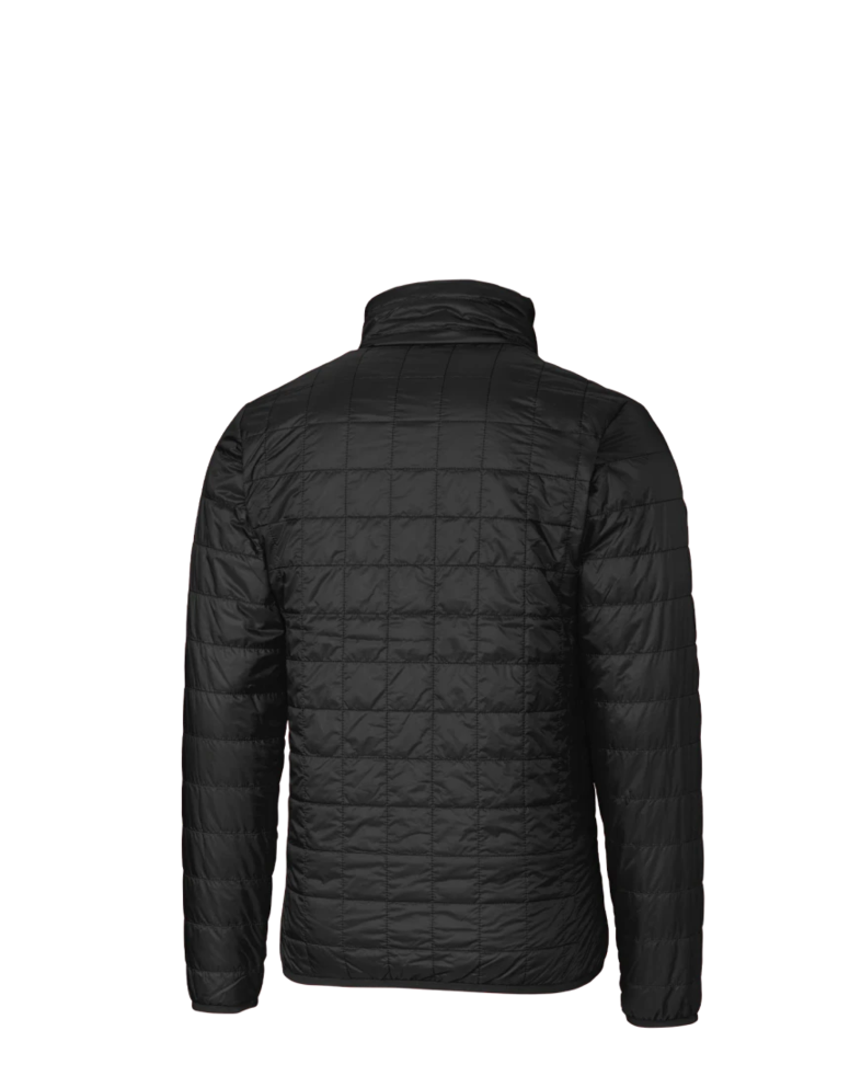 Image of a model wearing a MCO00018 Cutter & Buck Rainier PrimaLoft® Mens Eco Insulated Full Zip Puffer Jacket